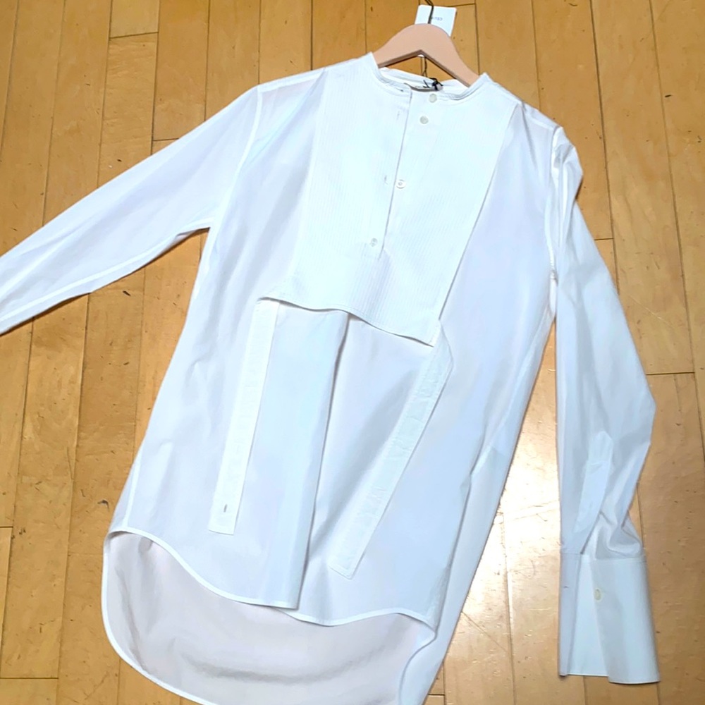 Celine Tuxedo shirt with bib and back ties 38 NWT - Picture 2 of 9